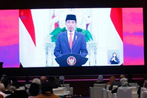 Presiden Joko Widodo (Jokowi) memberikan sambutan dalam pembukaan Forum Agama G20