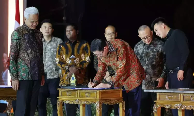 Ganjar Pranowo saat hadir dalam acara Central Java Investment Business Forum (CJIBF) 2023 di Kompleks Candi Borobudur, Kabupaten Magelang, Jawa Tengah