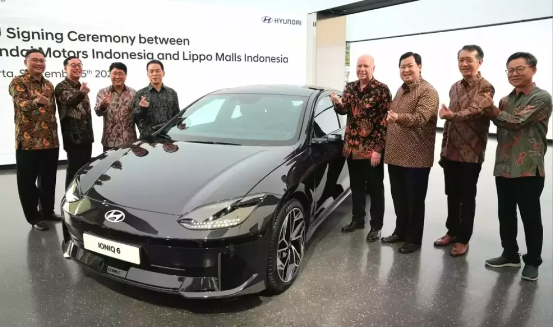 PT Hyundai Motors Indonesia (HMID) dan PT Lippo Malls Indonesia meresmikan kerja sama pendirian charging station untuk kendaraan listrik (EV), di Hyundai Motorstudio Senayan Park, Jakarta, Selasa, 5 September 2023 (Istimewa)