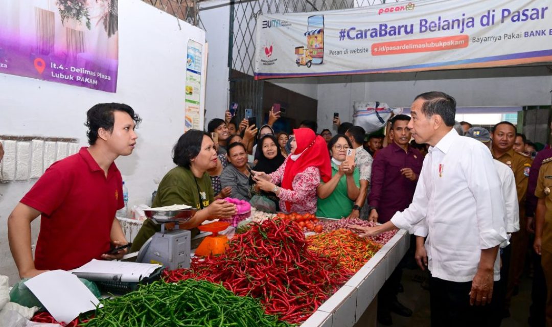 Presiden Jokowi Pantau Harga Komoditas di Delimas Pasar Raya Lubuk Pakam