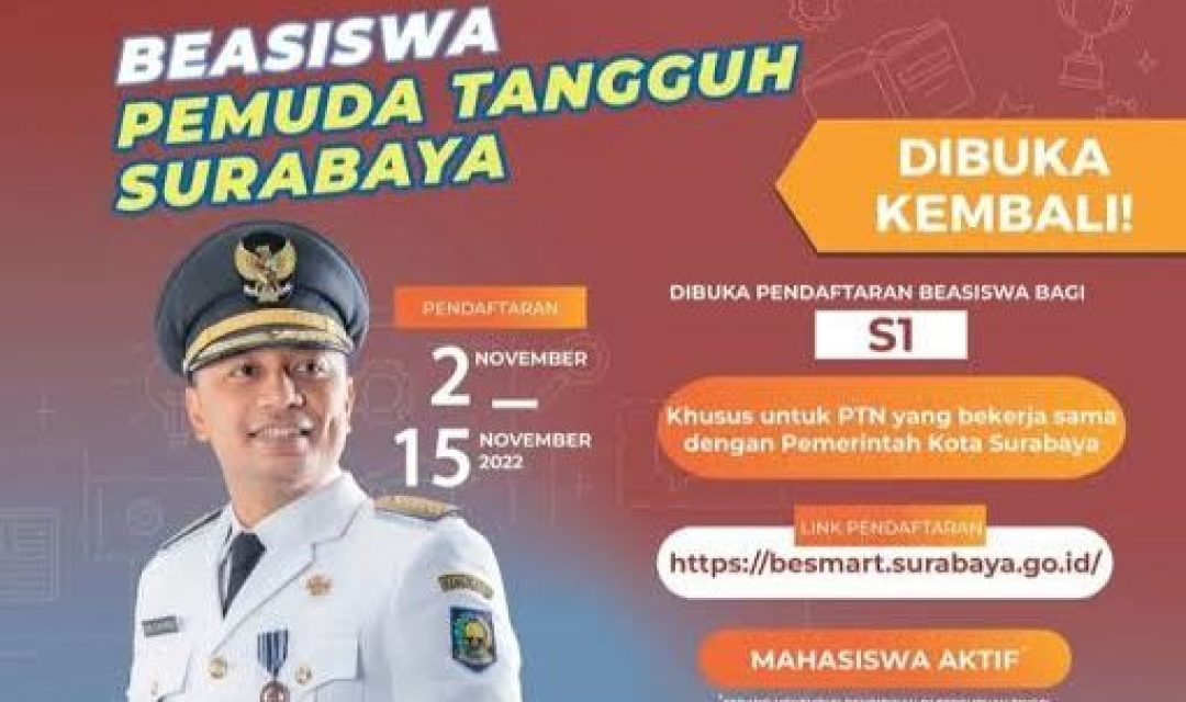 Pemkot Surabaya Buka Lagi Beasiswa Pemuda Tangguh