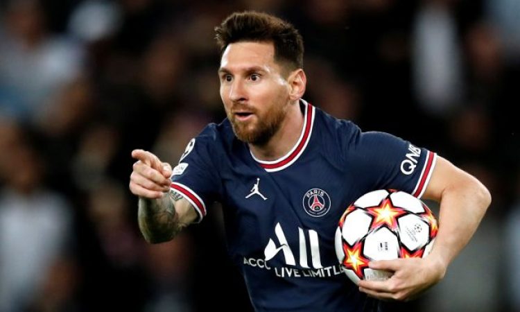 Soccer Football - Champions League - Group A - Paris St Germain v RB Leipzig - Parc des Princes, Paris, France - October 19, 2021 Paris St Germain's Lionel Messi celebrates scoring their second goal REUTERS/Benoit Tessier     TPX IMAGES OF THE DAY