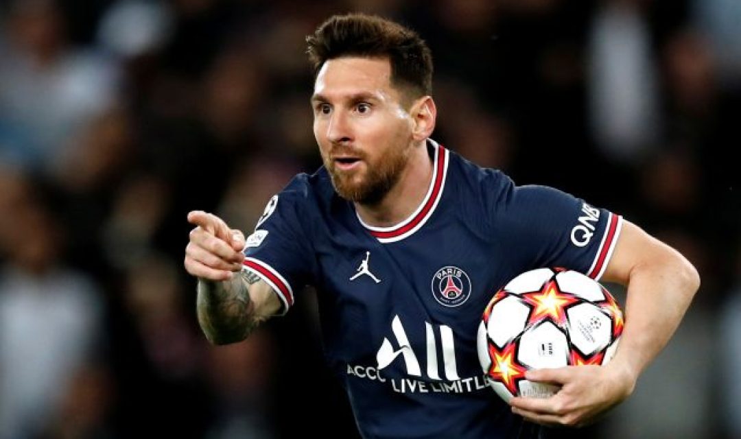 Soccer Football - Champions League - Group A - Paris St Germain v RB Leipzig - Parc des Princes, Paris, France - October 19, 2021 Paris St Germain's Lionel Messi celebrates scoring their second goal REUTERS/Benoit Tessier     TPX IMAGES OF THE DAY