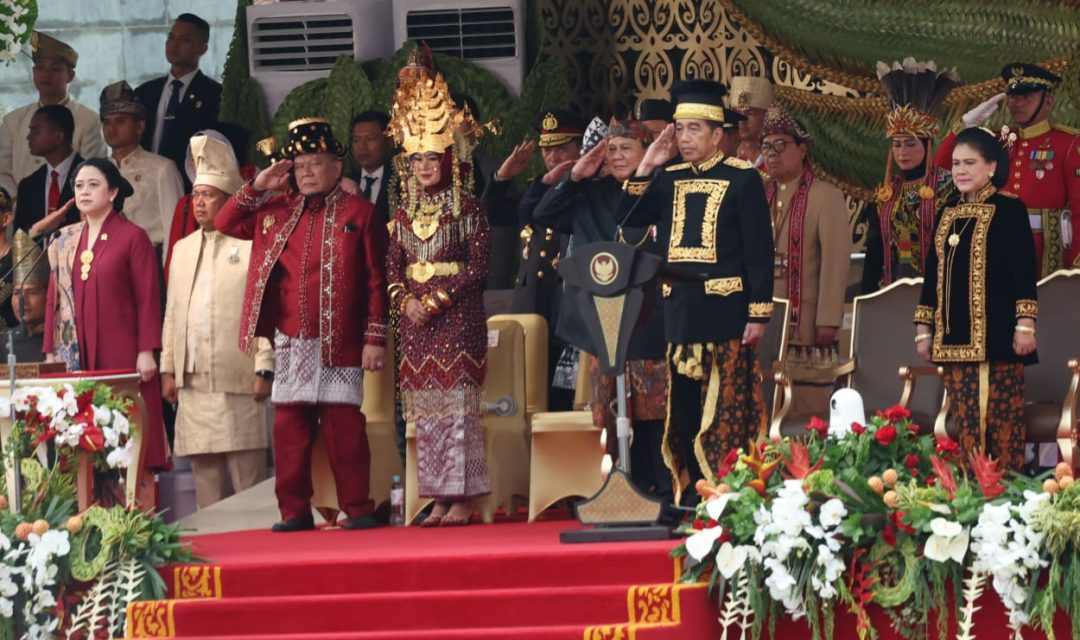 Menhan Prabowo Dampingi Presiden Jokowi pada Upacara HUT Ke-79 RI di Istana Garuda IKN