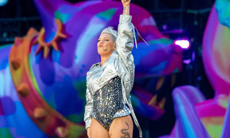 GLASGOW, SCOTLAND - JUNE 28: P!nk performs on stage at Hampden Park on June 28, 2024 in Glasgow, Scotland.  (Photo by Roberto Ricciuti/Redferns)