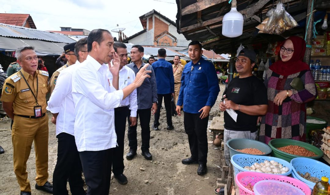 Presiden dan Ibu Iriana Cek Harga Bahan Pokok di Pasar Sentral Palakka