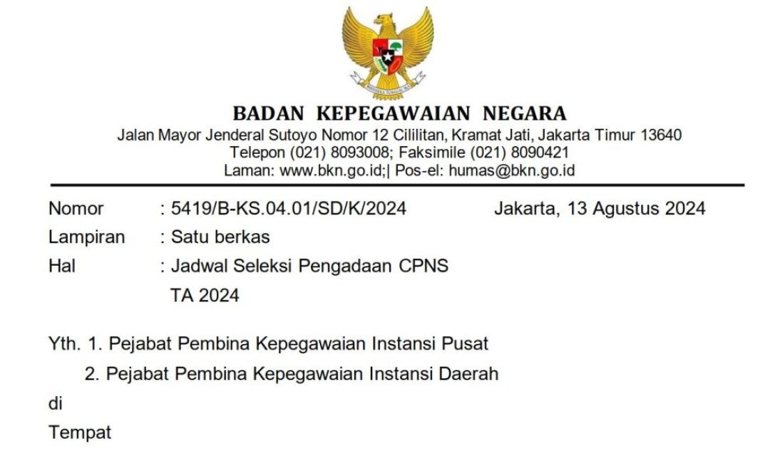 Pemerintah Buka Pendaftaran Seleksi CPNS pada 20 Agustus 2024