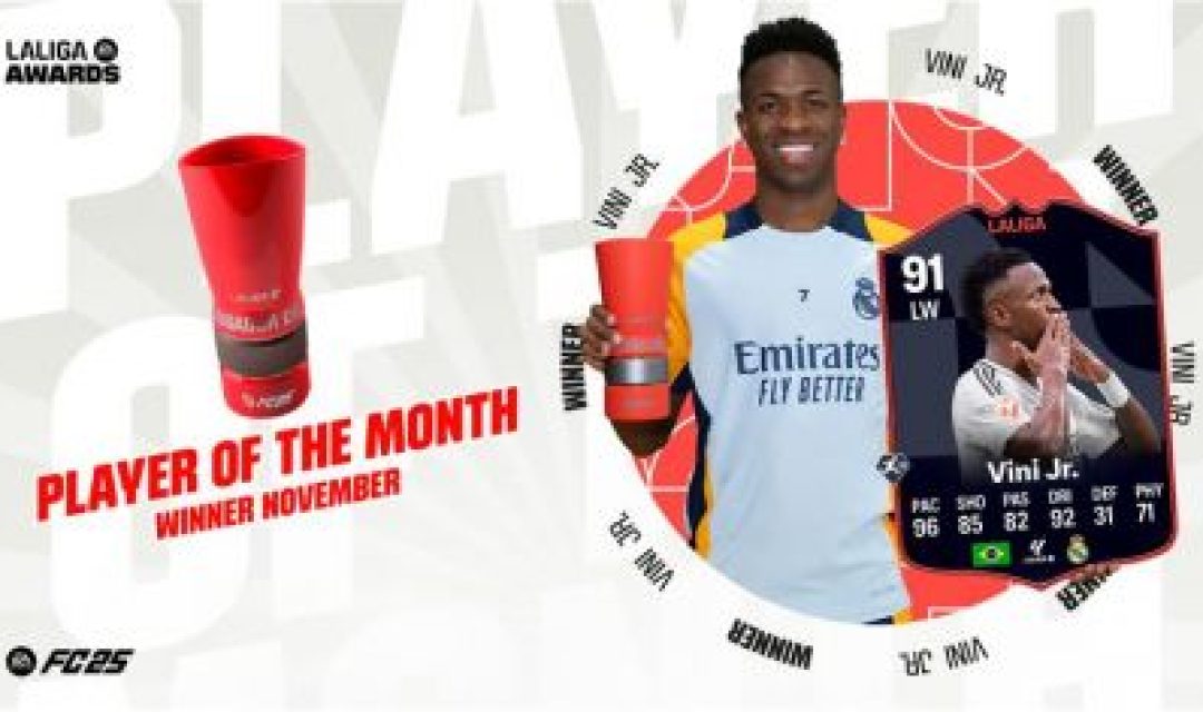 Vini Jr. adalah Pemain Terbaik LALIGA EA SPORTS Bulan November!