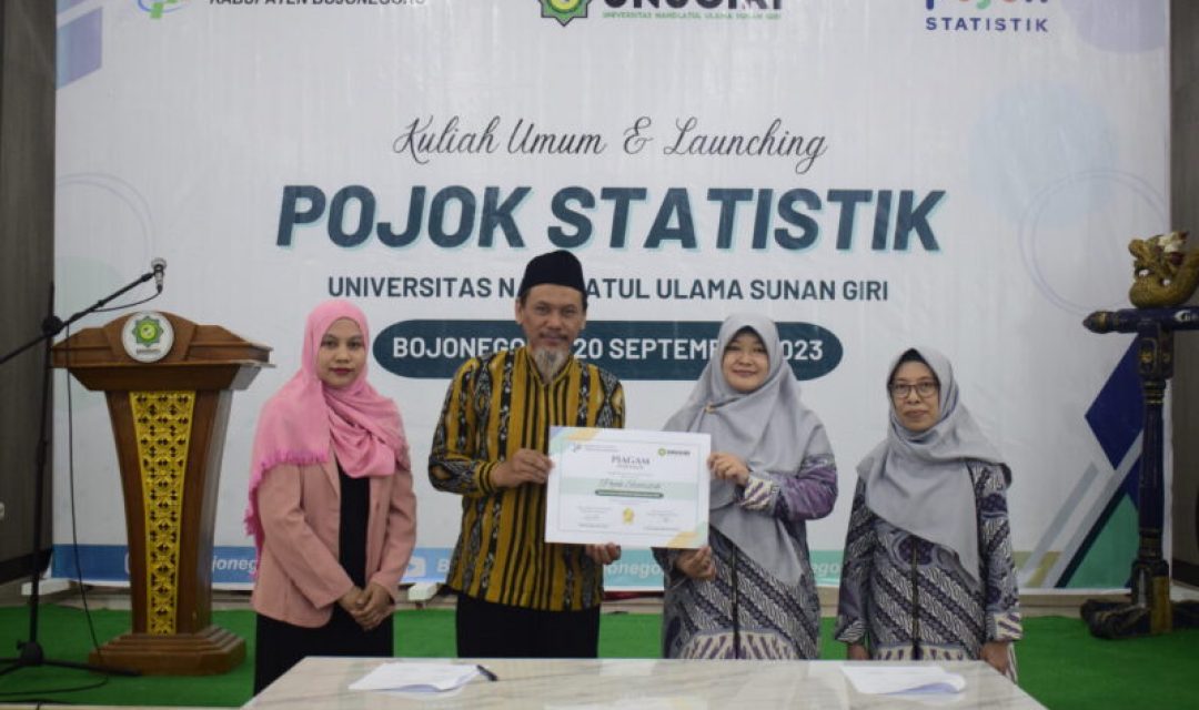 BPS Bojonegoro dan UNUGIRI meluncurkan Pojok Statistik. (Foto: Unugiri)