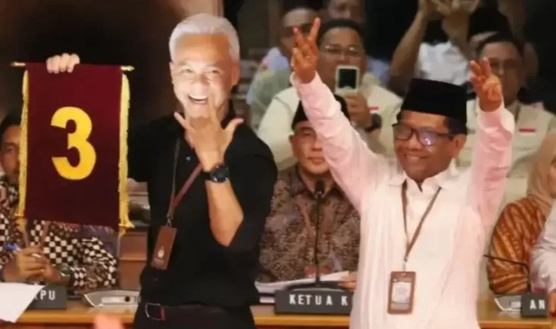 Pasangan calon presiden dan wakil presiden nomor urut 3 dan didukung oleh Partai Perindo Ganjar Pranowo-Mahfud MD bertekad mewujudkan ekonomi biru. Foto/MPI