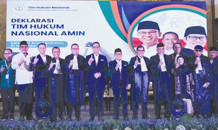 Deklarasi Tim Hukum Nasional Anies - Muhaimin. (Foto: Indopos)