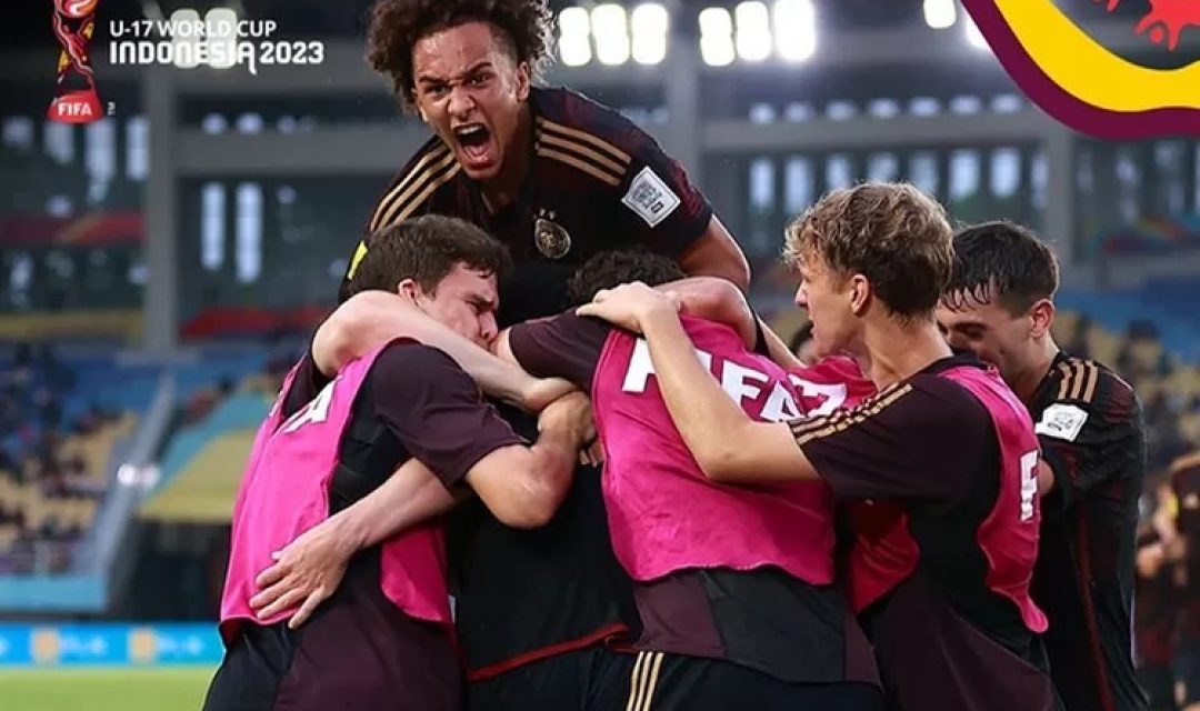 Selebrasi Timnas Jerman U17 usai singkirkan Argentina di Semi Final. (Foto: Suara Merdeka)