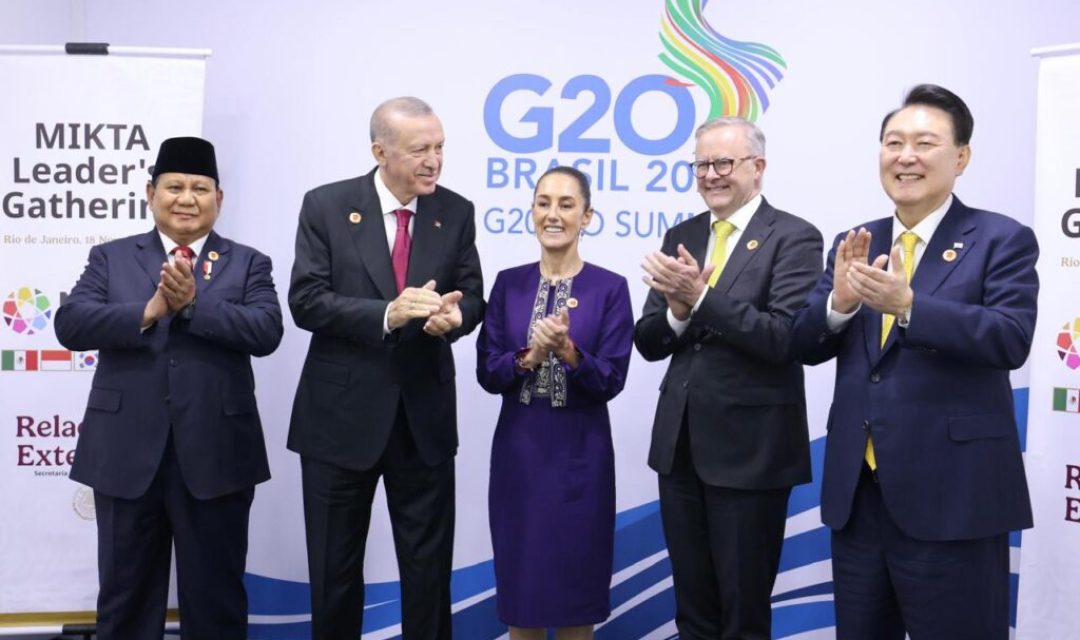 Presiden Prabowo Bertemu Para Pemimpin MIKTA di KTT G20 Brasil