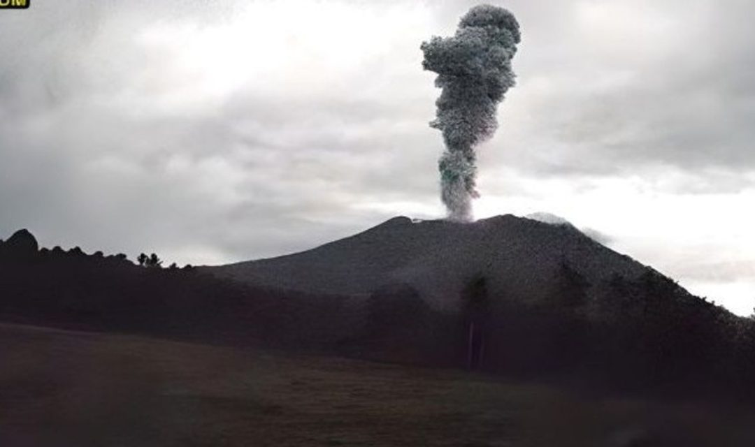 Gunung Ibu Erupsi Setinggi 1,5 Kilometer. (Foto: ANTARA)