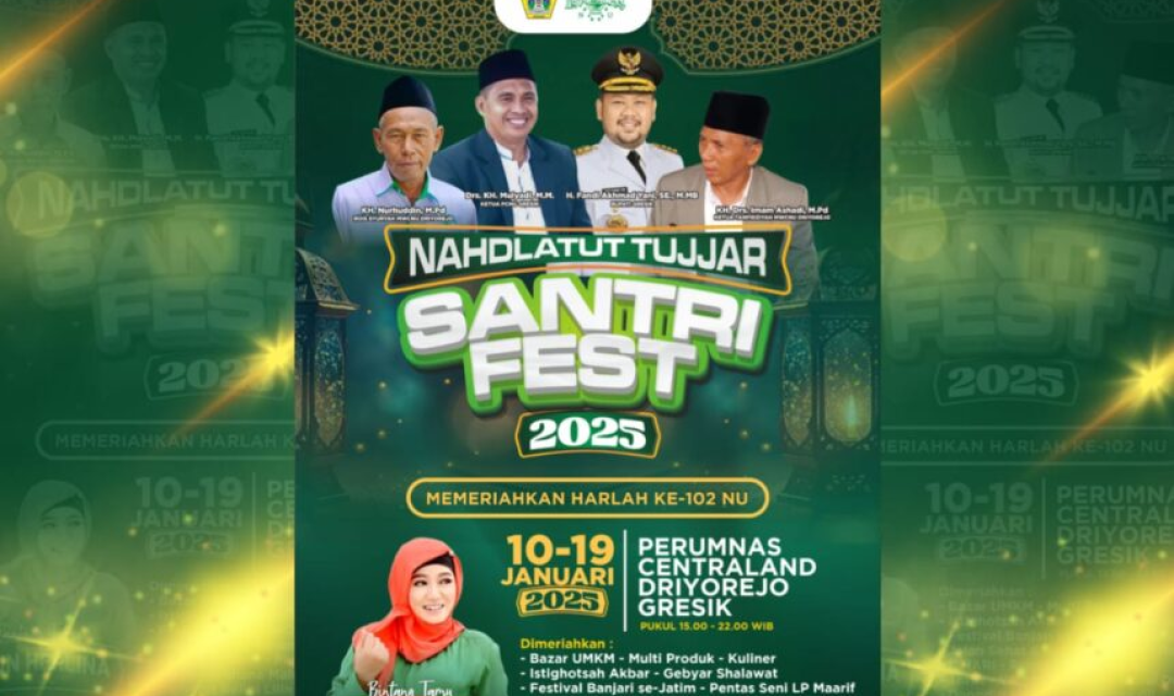 Peringatan Hari Lahir (Harlah) ke-102 Nahdlatul Ulama, MWCNU Driyorejo menggelar event Nahdlatut Tujjar Santri Fest 2025. Dok. NUGres