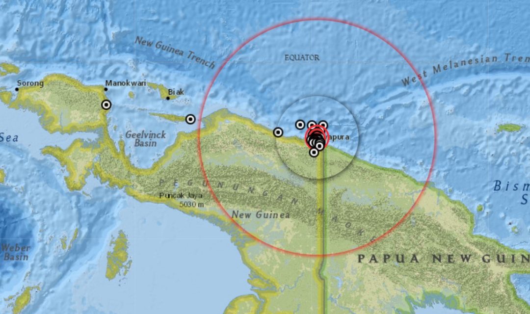 Peta Terkini Gempa Bumi Jayapura Papua BMKG