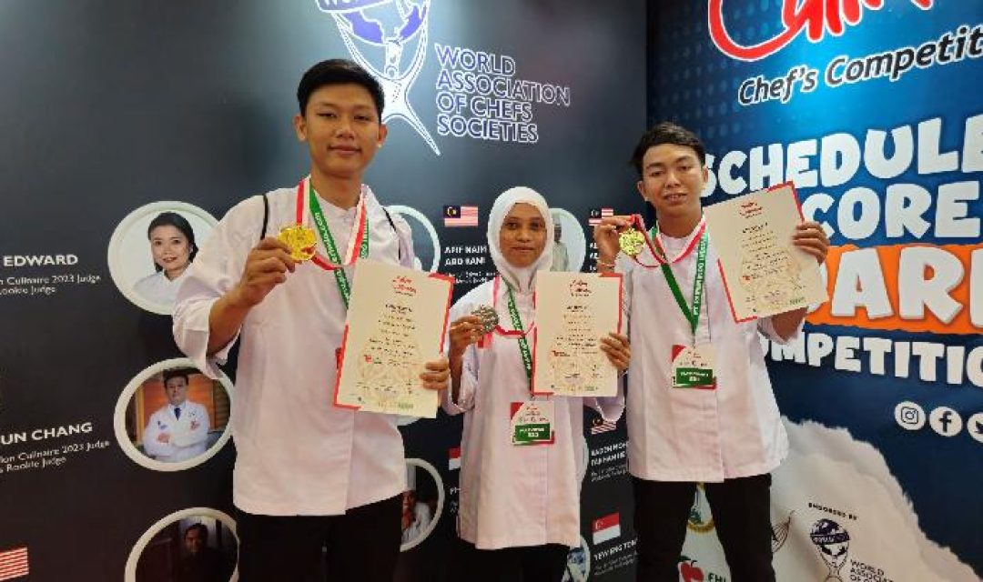 Tiga Peserta Didik Berkebutuhan Khusus (PDBK) berhasil meraih prestasi di tingkat internasional pada ajang The 13th Salon Culinaire 2023 pada 25-28 Juli 2023 di Jakarta International Expo (Foto: Istimewa)